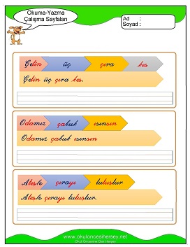 ç sesi Çalışma Sayfaları